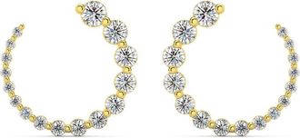 Pompeii3 1 1/2Ct Graduated Diamond Circle Earrings 14k Gold Journey Studs Lab Grown