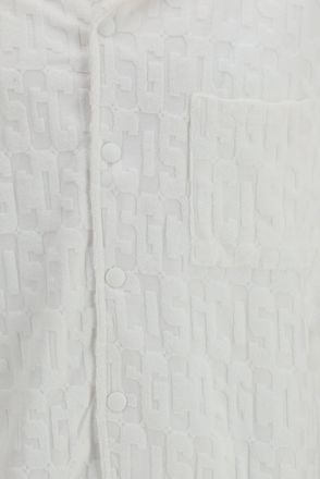 GCDS Mens Shirt Monogram Terry Optic White White-White Cotton White/white