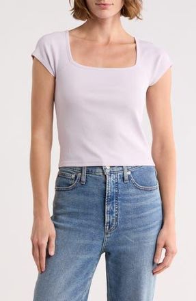 Madewell Brightside Square Neck T-Shirt in Marble Lilac at Nordstrom Rack, Size X-Small