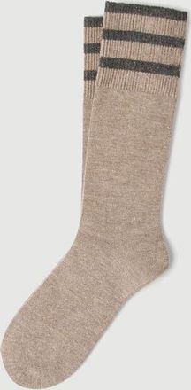 Brunello Cucinelli Sparkling cashmere knit socks in Beige at Nordstrom, Size Xx-Large