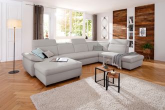 HOME AFFAIRE Wohnlandschaft »Mauritius U-Form« mit Kopfteil- und Armlehnverstellung, wahlweise mit Bettfunktion