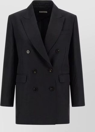 Alberto Biani linen viscose blazer jacket button cuffs lapels