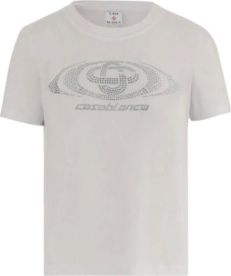 Casablanca T-shirt met logodetail - Wit