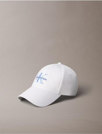 Calvin Klein Womens Embroidered Monologo Baseball Cap - White
