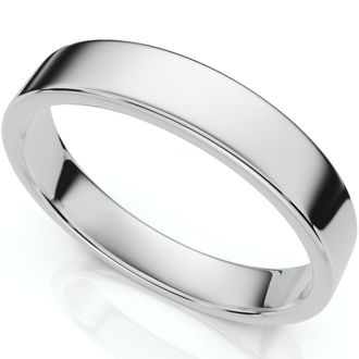 Pompeii3 4mm Flat 950 Platinum Comfort Fit Wedding Band Size Selectable