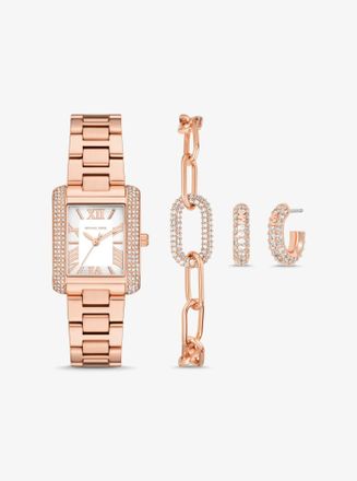 Michael Kors Petite Emery Rose Gold-Tone Watch and Jewelry Gift Set
