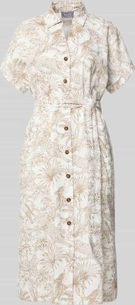 White Label Hemdblusenkleid aus Leinen-Baumwoll-Mix in Sand, Gr&ouml;&szlig;e 36