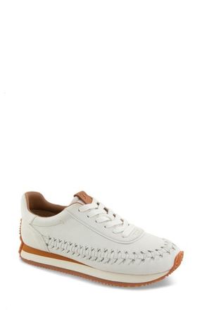 Gentle Souls Jolena Woven Detail Sneaker in White Leather at Nordstrom, Size 7.5