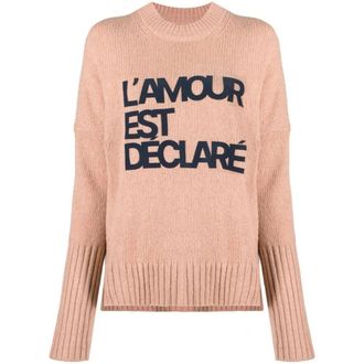 Zadig&Voltaire Truien & Vesten, Dames, Roze, S, Slogan Print Jumper