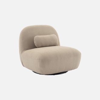 Sweeek Sweeek - Silla Giratoria 360&deg; Borreguito Texturizada, Spino, Beige, 85x85x75 Cm