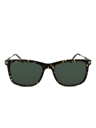 Lacoste Occhiali da sole squadrati con effetto tartarugato - Verde