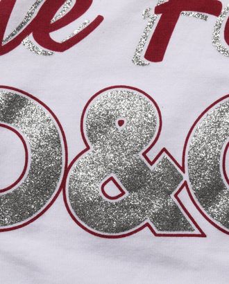 Dolce & Gabbana Glittered Logo Graphic T-Shirt - White