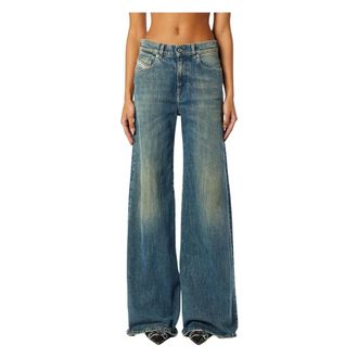 Diesel Jeans - female - Diesel - Wide Jeans - Blue - W29 - Jeans