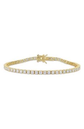 Delmar Sterling Silver Lab Grown Moissanite Tennis Bracelet in Yellow Gold at Nordstrom Rack