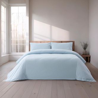 Casa da Laura Funda n&oacute;rdica geom&eacute;trico 100% algod&oacute;n verde cama 105 cm (180 x 220 cm