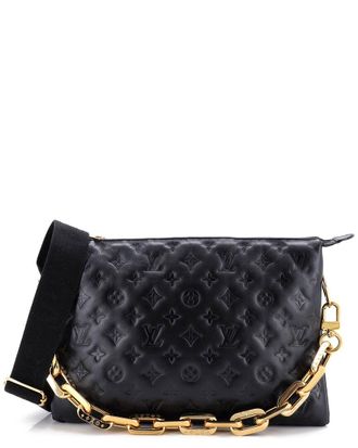 Louis Vuitton Black Monogram Embossed Coussin MM (Authentic Pre-Loved)