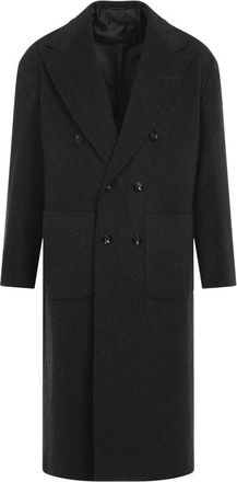 Kiton Tib Dark Grey Virgin Wool Coat
