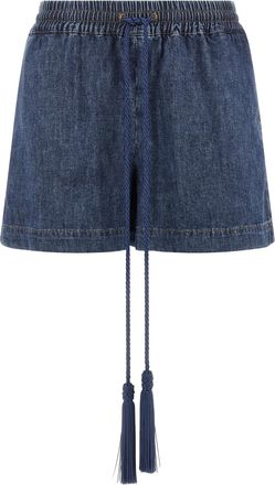 Valentino Garavani Blue Cotton Bermuda Womens Shorts