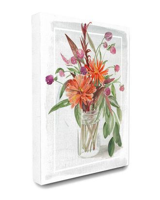Stupell Industries The Stupell Home Decor Collection Summer Wildflower Bouquet In A Mason Jar Watercolor Painting
