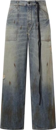 Ann Demeulemeester Wide Jeans - Heren - Jeans - Blauw - Maat: XL Katoen