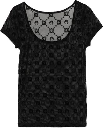 Marine Serre Top in rete - Nero