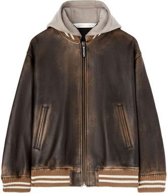 Palm Angels Bomber con logo - Marrone