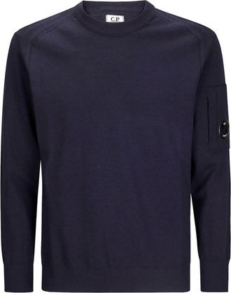 C.P. Company Blue Crewneck Lens Pocket Sweater