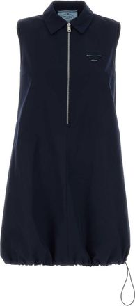 Prada Navy Blue Poplin Mini Dress