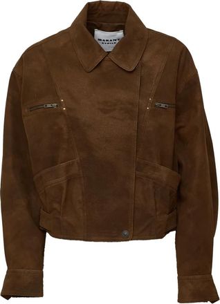 Isabel Marant Leather Jassen - Dames - Leren en Su&egrave;de Jassen - Bruin - 2XS - Jassen
