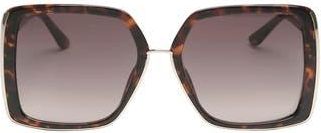 Guess 58mm Butterfly Square Gradient Sunglasses in Dark Havana /Gradient Brown at Nordstrom Rack