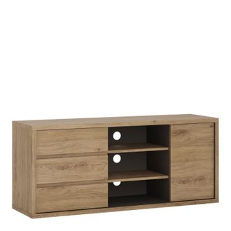 Furniture To Go Shetland 1 Door 3 Drawer TV Cabinet in Brown