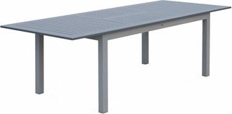 Sweeek Sweeek - 8-seater extendable garden table aluminum, Chicago, Grey, 244x100x75 cm