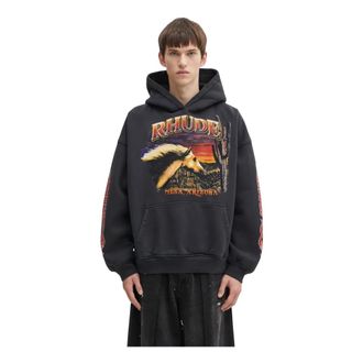 Rhude Mesa Stallion Hoodie - Heren - Sweatshirts & Hoodies - Zwart - Maat: XL Katoen
