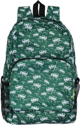 Eco Chic Lightweight Foldable Water Resistant Backpack Rucksack Folds into Pouch for Storage (4x4 Green)