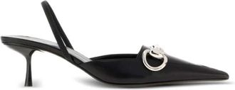 Gucci Schoenen, Dames, Zwart, 40 EU, Leer, Morsetto Pomp