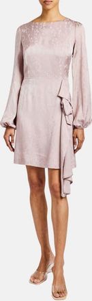 Santorelli Malia Long Sleeve Dress in Floral Print in Fluid Jacquard in Lilac Shadow at Nordstrom, Size 4