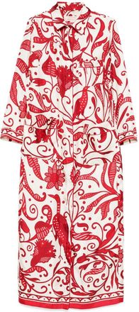 F.R.S. FR.S. Shirtdress di seta stampata