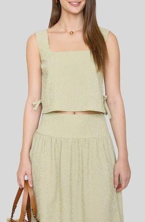 Blu Pepper Square Neck Side Tie Tank Top in Olive at Nordstrom Rack, Size Medium