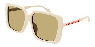Gucci GG0567SAN Asian Fit 006 Womens Sunglasses White Size 58