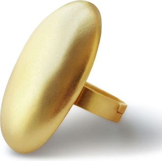 Hzmer Jewellery brushed-effect ring - women - stainless steel - One Size - Gold