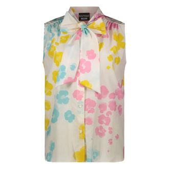 Moschino Shirts, female, Multicolor, Size: XS Sleeveless Blouse