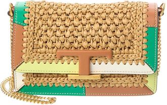 Tod's TodS Leather & Straw Belt Bag