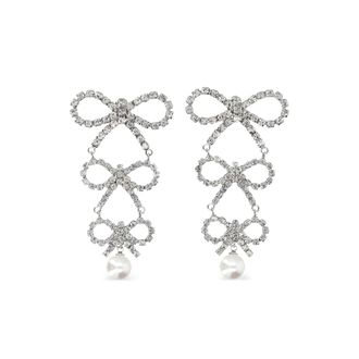 Self Portrait Tiered Crystal-bow Earrings