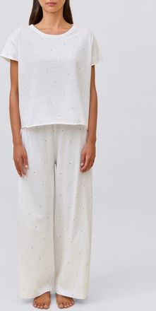Papinelle Sleepwear Jada Organic Cotton Pajamas in White Navy Spot at Nordstrom, Size Xx-Large