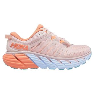 Hoka One One Hoka Gaviota 3 Textile Womens Lace Up Trainers - Silver Peony Cantaloupe - Size:UK 4.5