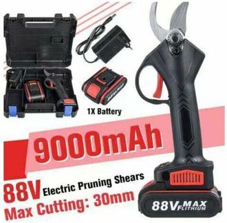 OEM Podadora El&eacute;ctrica Port&aacute;til 21v Con Bolsa - Bater&iacute;a Litio Recargable Y Cargador - Corte 30mm (9000mah)