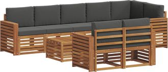 vidaXL Conjunto De Sof&aacute;s De Exterior 9 Uds. Natural Y Antracita Vidaxl