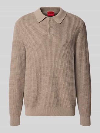 HUGO BOSS Regular Fit Strickpullover aus reiner Baumwolle Modell SAFFOWL in Mittelbraun, Gr&ouml;&szlig;e XXL