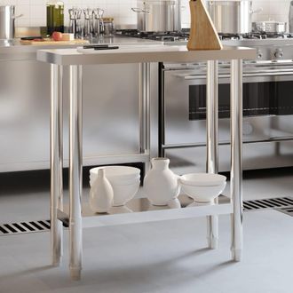 vidaXL Mesa De Trabajo De Cocina Acero Inoxidable 82,5x30x85 Cm Vidaxl