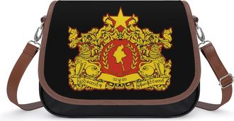 Generic State Seal of Myanmar Small Womens Crossbody Bags Shoulder Handbag with Adjustable Strap for Travel